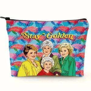 NEW| Stay Golden Tropical Canvas Cosmetic Organizer Lightweight Travel Bag